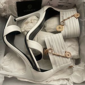 Authentic Versace sandals ,  8 , 38 , white / gold